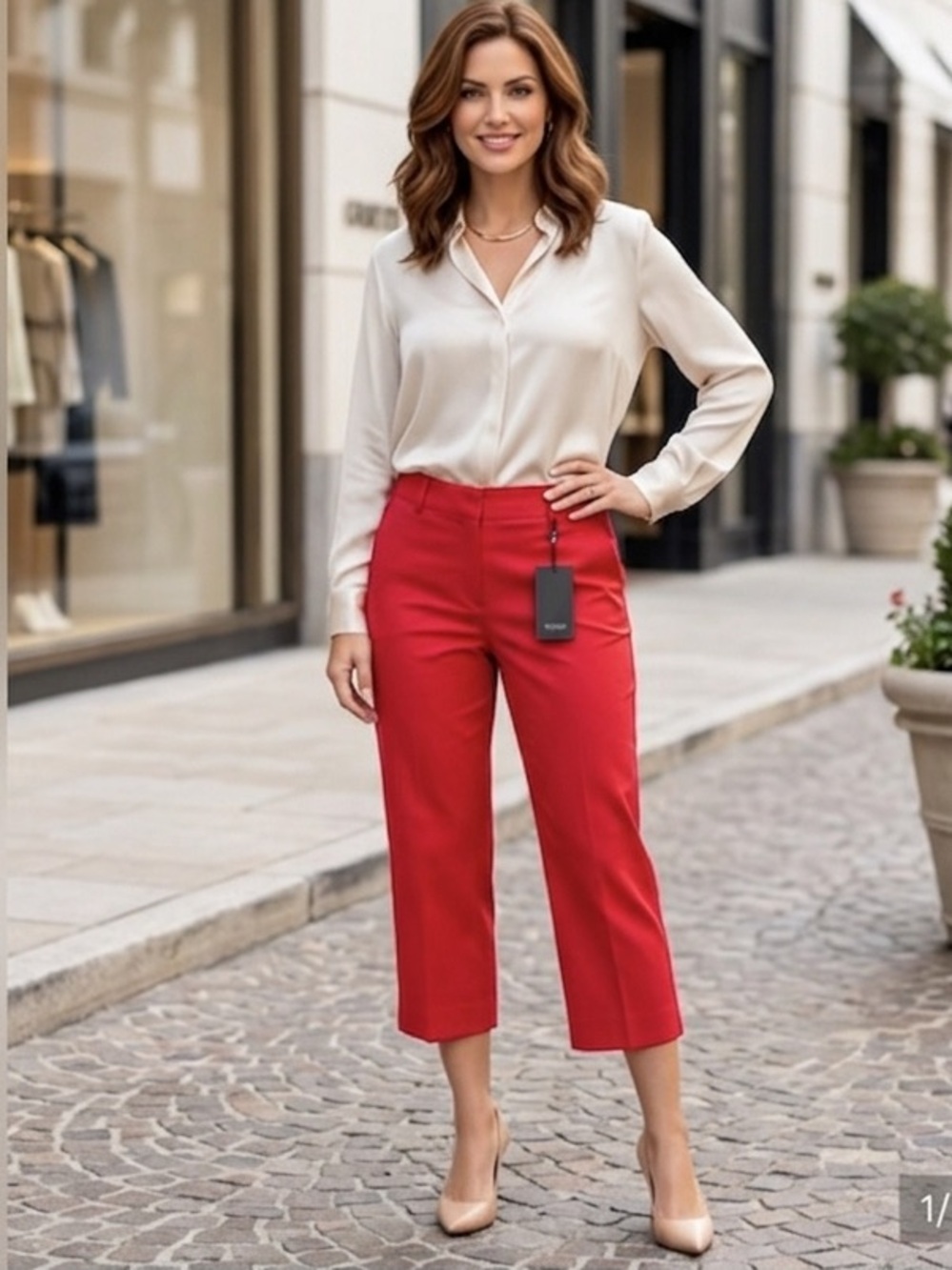 NWT INTRO Have you tried INTRO to Casual Elegance Capris? Ladies stretch Red NEW